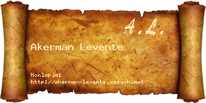 Akerman Levente névjegykártya